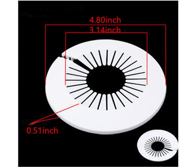 shenghang Wall Flange Easy Installation Plastic Radiator Escutcheon Water Pipe Drain Line Cover Collar Decoration Pipe Collars (2.36-3.0 inch white) - Image 2